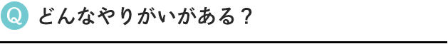 どんなやりがいがある？